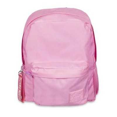 Mochila espalda Wanderlust lisa rosa pastel, 2 cierres Talbot