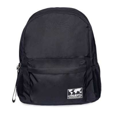 Mochila espalda Wanderlust lisa negro, 2 cierres Talbot