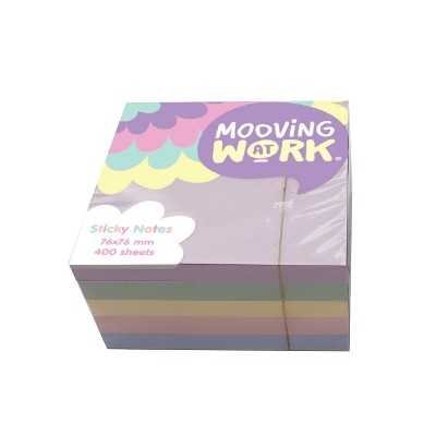 Notas adhesivas 76x76 Pastel x400 hojas Mooving at work