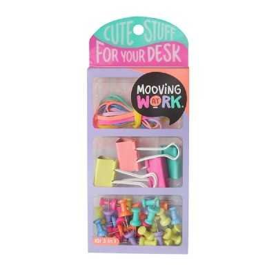 Kit 3 en 1 Purple Binder clips+ Señalador Galera+ bandas elásticas Mooving at work
