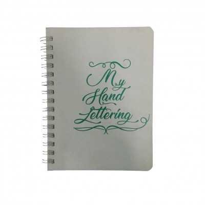 Cuaderno con espiral tapa dura A5 lettering x96 hojas con elastico Paperland