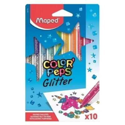 Marcadores Glitter Color Peps x10 colores Maped
