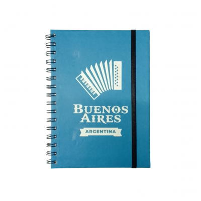 Cuaderno A5 con espiral tapa dura Buenos Aires x80 hojas lisas Paperland