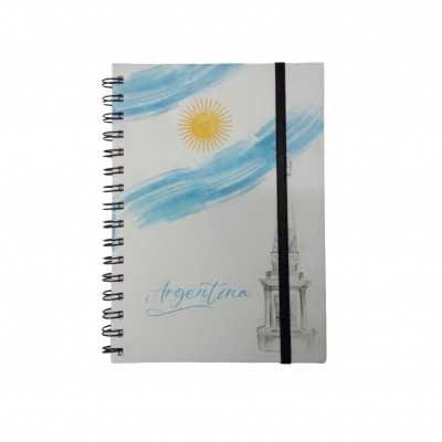 Cuaderno A5 con espiral tapa dura Argentina x80 hojas lisas Paperland