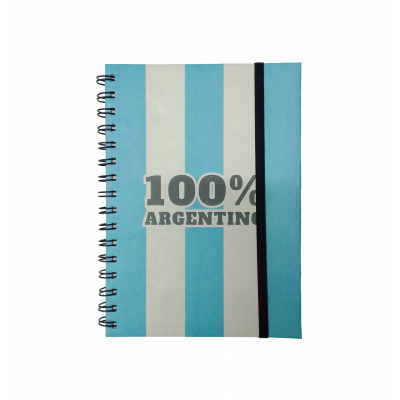 Cuaderno A5 con espiral tapa dura 100% Argentina x80 hojas rayadas Paperland
