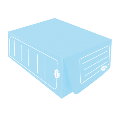 Caja archivo multionda 36x25x12 cm celeste pastel Rideo