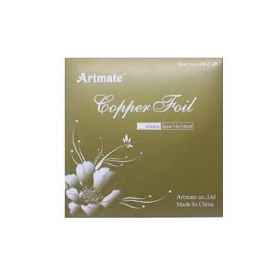 Láminas de Cobre a la Hoja de 14 x 14 cm (Símil Dorado) x 40 Hojas Artmate