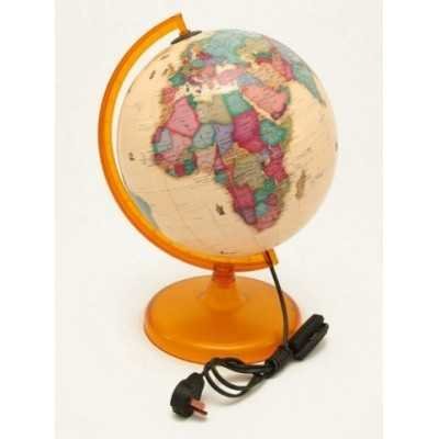 Globo terraqueo de 25cm base de plastico 25cm antiguo con luz