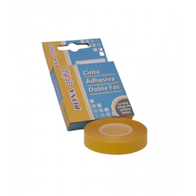 Cinta Adhesiva Bona DOBLE FAZ amarilla 12 mm x10 metros Erika