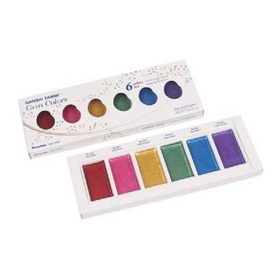 Set de Acuarelas Gansai Tambi Gem Metal x6 Colores Kuretake