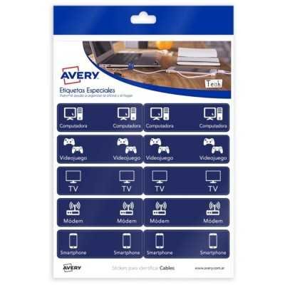 Stickers para identificar cables 1 hoja Avery