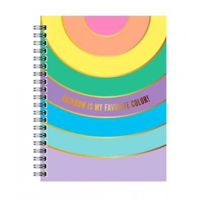 Cuaderno con espiral 16x21 cm Rainbow 2 x96 hojas rayado tapa duraOnix