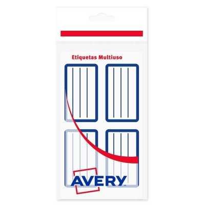 Blíster de etiqueta escolar azul 35x58 mm x3 planchas Avery