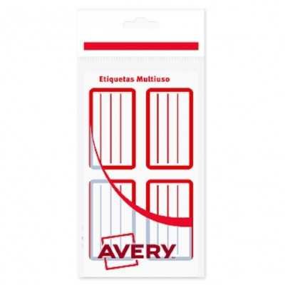 Blíster de etiqueta escolar rojo 35x58 mm x3 planchas Avery