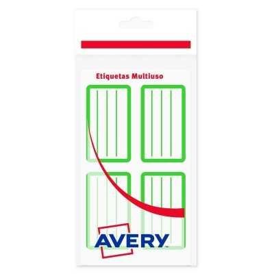 Blíster de etiqueta escolar verde 35x58 mm x3 planchas Avery