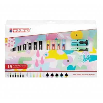 Set de Marcadores Pastel Power x15 Colores Edding