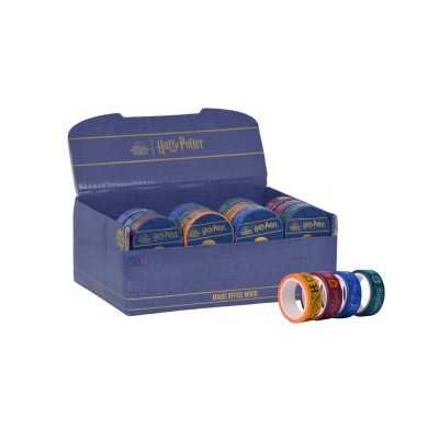 Cinta adhesiva washi tape de 1,5 cm x5 metros Harry Potter casas por unidad Mooving