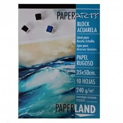 Block 35x50 cm de 240 gramos para acuarela rugoso x10 hojas Paperland