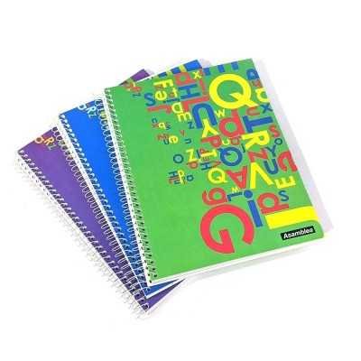 Cuaderno con espiral 21x27cm tapa dura escolar x 100 hojas rayado Asamblea