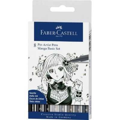 Juego Pitt Artist Pen Manga set x8 unidades Faber-Castell