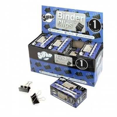 Binder Clip 19 mm cajita x12 unidades Sifap