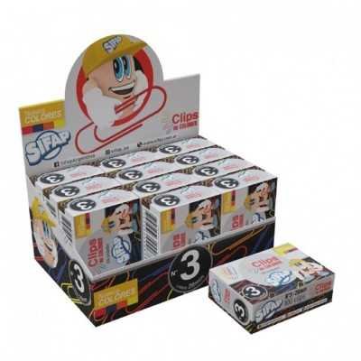 Clips forrados Nº3 de colores cajita x100 unidades Sifap