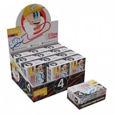 Clips forrados Nº4  de colores cajita x100 unidades Sifap