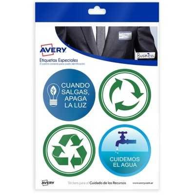 Stickers para el cuidado de los recursos,1 hoja Avery