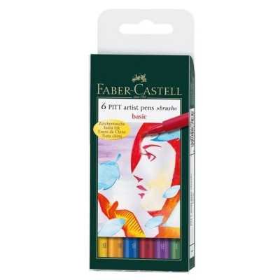 Juego Pitt Artist Pen basic x6 unidades Faber-Castell
