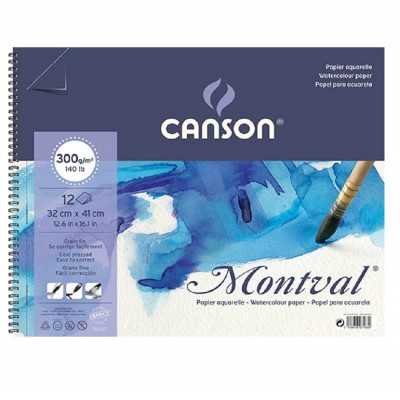 Block Acuarela 32x41 cm de 300 gramos Montval GF espiralado x12 hojas Canson