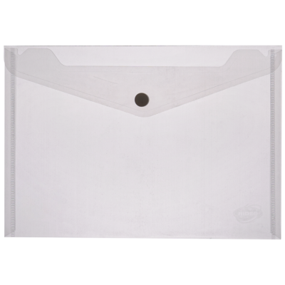 Sobre plástico A5 con cierre botón transparente Rideo
