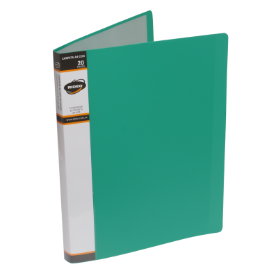 Carpeta A4 con 20 folios flex colores clásicos Rideo
