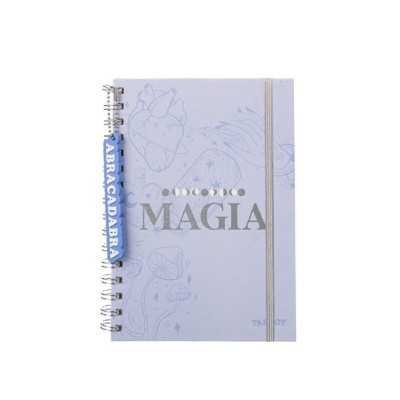 Cuaderno espiralado 15x21 cm Magia x80 hojas punteadas con elástico Talbot