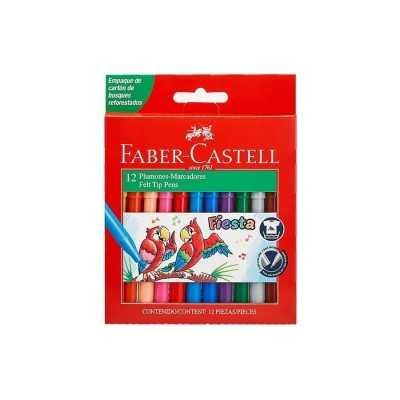 Marcadores Fiesta x12 colores estuche de cartón Faber-Castell