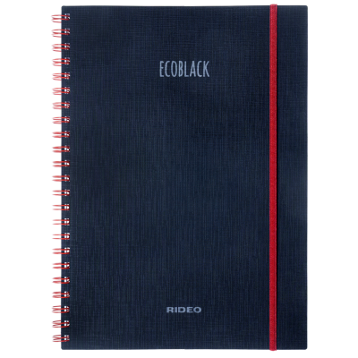 Cuaderno A4 Ecoblack con elástico x 120 hojas cuadriculadas Rideo