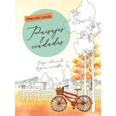 Libro para pintar Descubriendo paisajes y ciudades 23x23 cm 48 pág. Editorial Splash