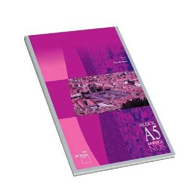 Block A5 emblocado Liso x80 hojas  América