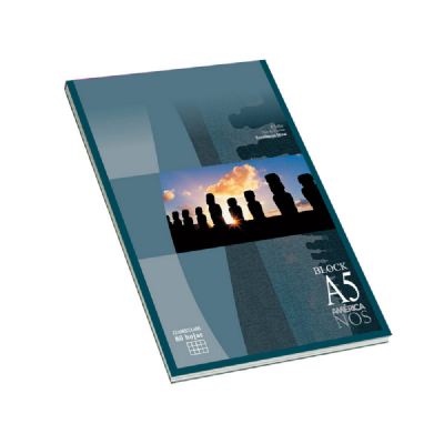 Block A5 emblocado Cuadriculado x80 hojas América