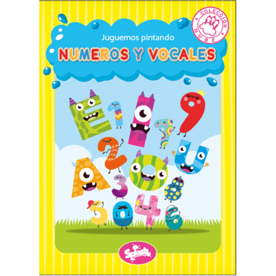 Libro para pintar 20x28 cm 16 pág. Colección nube Numeros y vocales Editorial Splash