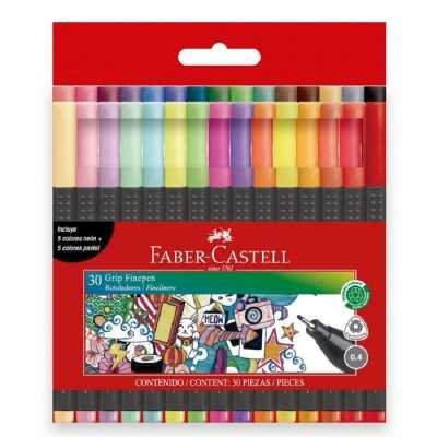 Set de marcadores Finepen Grip x30 colores Faber-Castell