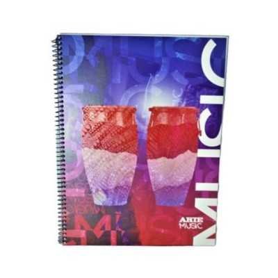 Cuaderno A4 espiralado MUSIC x80 hojas rayadas tapas semirrígidas Arte