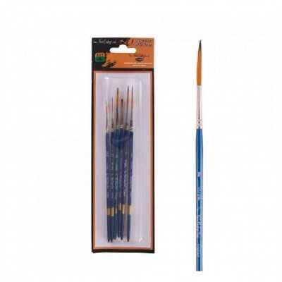 Set de pinceles sintéticos liner x6 unidades N° 000-00-0-1-2-3 en blíster Van Orley