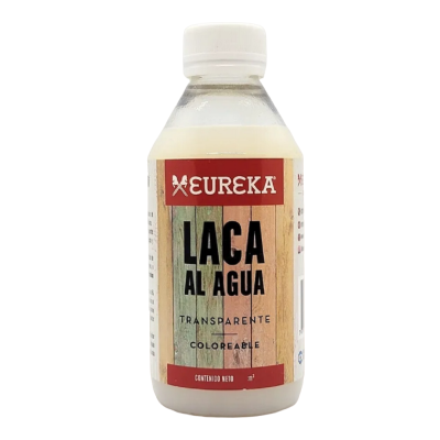 Laca al agua transparente coloreable x 250 cc Eureka