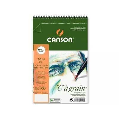 Block A5 de 180 gramos "C" à Grain  x30 hojas espiralado Canson