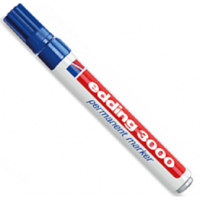 Marcador permanente recargable cuerpo metálico Art 3000 AZUL punta cónica Edding