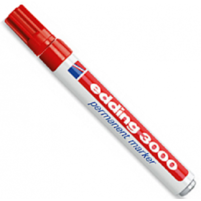 Marcador permanente recargable cuerpo metálico Art 3000 ROJO punta cónica Edding