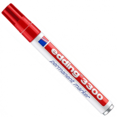 Marcador permanente recargable cuerpo metálico Art 3300 ROJO punta biselada Edding