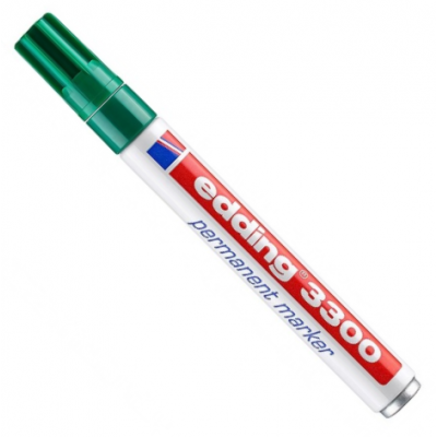 Marcador permanente recargable cuerpo metálico Art 3300 VERDE punta biselada Edding