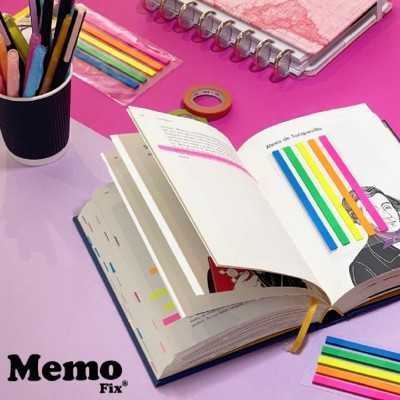 Resaltadores adhesivos 125x6 mm Traslúcidos neón blíster de 5 colores Memo Fix