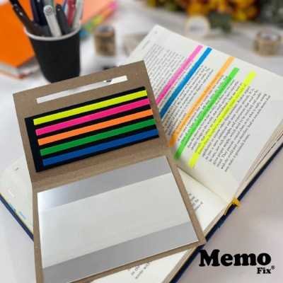 Set de lectura 1, resaltadores adhesivos + notas transparentes 135x88 mm Memo Fix